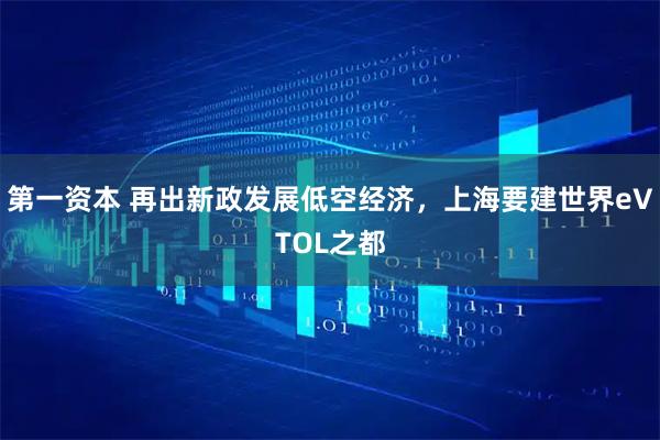 第一资本 再出新政发展低空经济，上海要建世界eVTOL之都