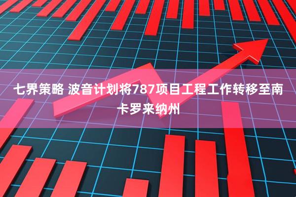 七界策略 波音计划将787项目工程工作转移至南卡罗来纳州