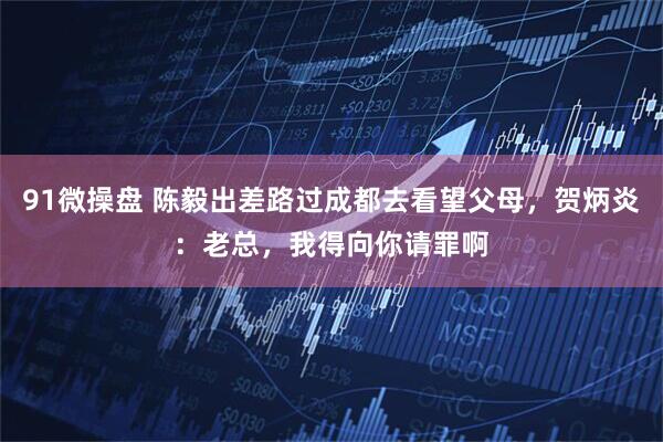 91微操盘 陈毅出差路过成都去看望父母，贺炳炎：老总，我得向你请罪啊